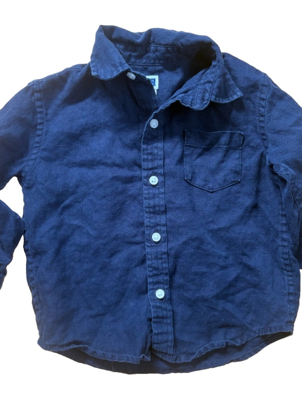 Boys Janie & Jack Blue Linen Button Down Shirt